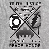Little & Big Kid Boys Crew Neck Short Sleeve Loose Fit Justice League Graphic T-Shirt