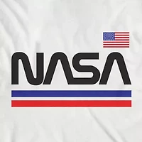 Little & Big Kid Boys Crew Neck Short Sleeve Flag Loose Fit NASA Graphic T-Shirt