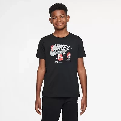 Nike Club Big Kid Unisex Crew Neck Short Sleeve Boxy Fit Graphic T-Shirt