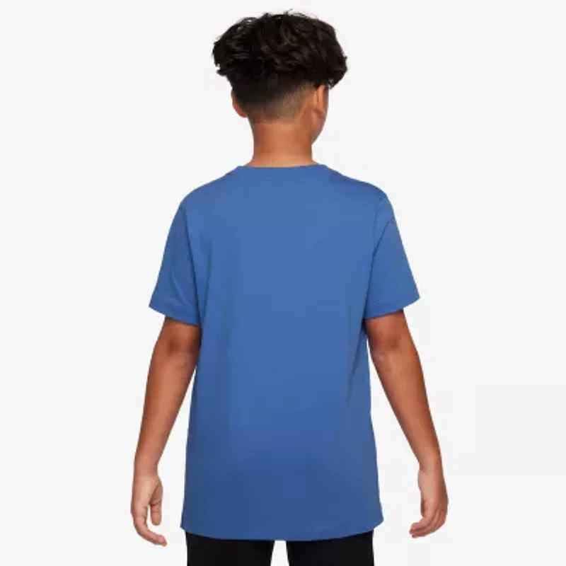 Nike Club Big Kid Unisex Crew Neck Short Sleeve Boxy Fit Graphic T-Shirt