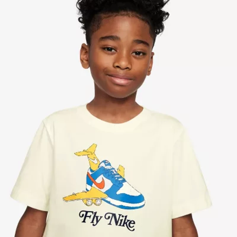 Nike Club Big Kid Unisex Crew Neck Short Sleeve Regular Fit Graphic T-Shirt