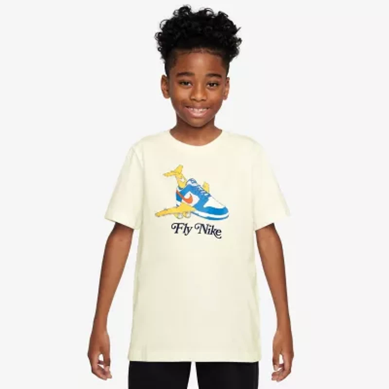 Nike Club Big Kid Unisex Crew Neck Short Sleeve Regular Fit Graphic T-Shirt