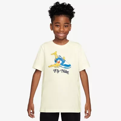 Nike Club Big Kid Unisex Crew Neck Short Sleeve Regular Fit Graphic T-Shirt