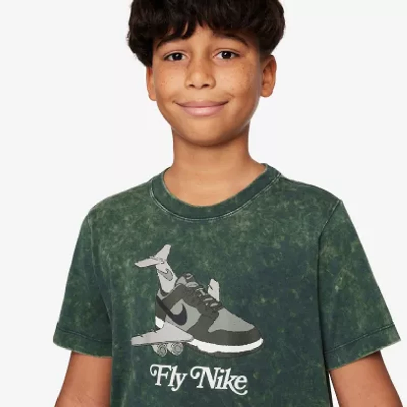 Nike Club Big Kid Unisex Crew Neck Short Sleeve Regular Fit Graphic T-Shirt