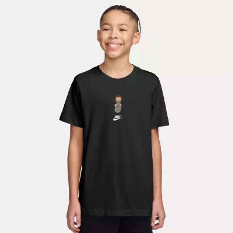 Nike Club Waffle Big Kid Unisex Crew Neck Short Sleeve Regular Fit Graphic T-Shirt