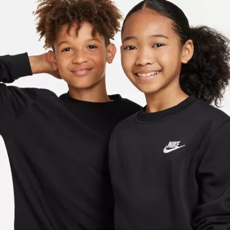 Nike Club Big Kid Unisex Crew Neck Fleece Long Sleeve Sweatshirt