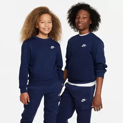 Nike Club Big Kid Unisex Crew Neck Fleece Long Sleeve Sweatshirt