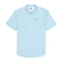 IZOD Sunshield Performance Mens Short Sleeve Regular Fit Stretch Fabric Button-Down Shirt