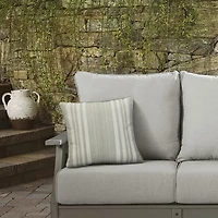 Outdoor Dècor 18 X 18 In Printed Stripe Sage Square Throw Pillow