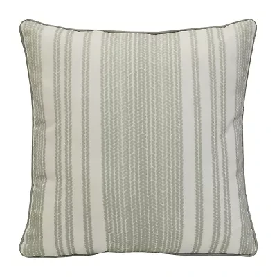 Outdoor Dècor 18 X 18 In Printed Stripe Sage Square Throw Pillow