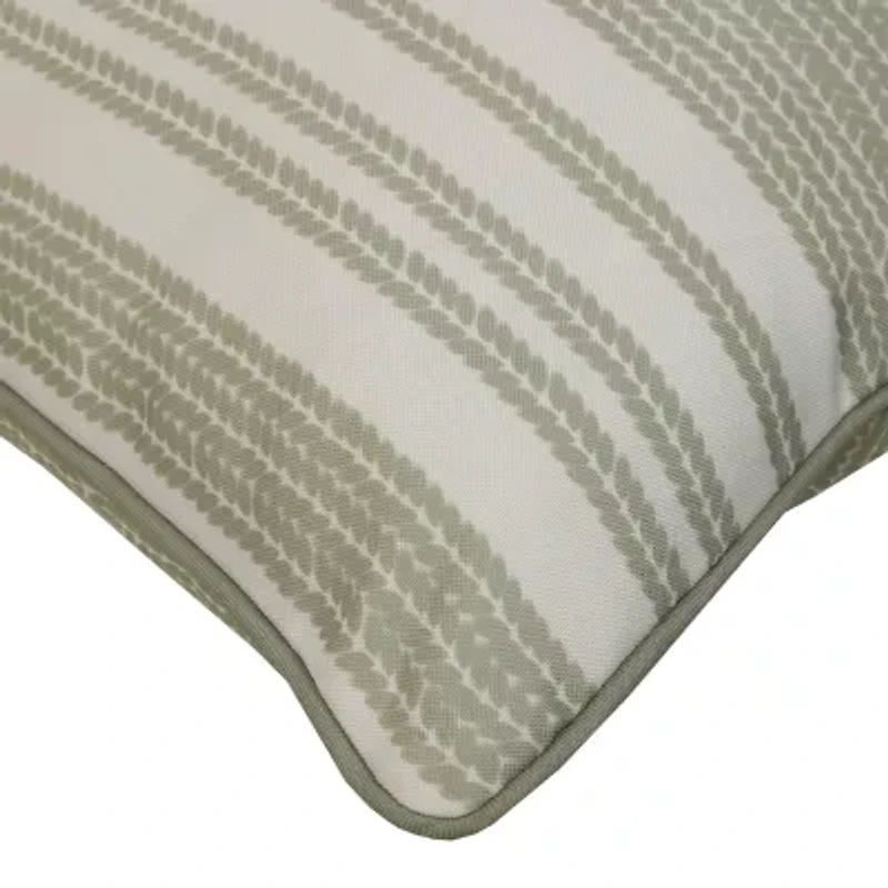 Outdoor Dècor 18 X 18 In Printed Stripe Sage Square Throw Pillow