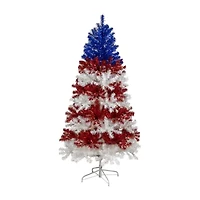 Northlight 6ft Pre-Lit Tinsel - Clear Lights 6 Foot Christmas Tree