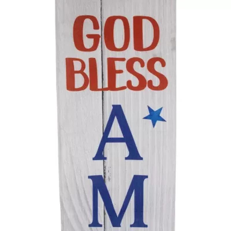 Northlight 71in Set Of 2 Stars And Stripes "I Heart Usa" And "God Bless America" 2-pc. Wall Sign
