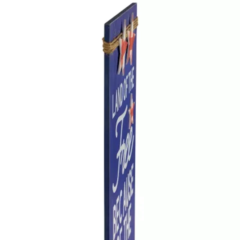 Northlight 23.5in Set Of 2 God Bless The Usa And Land Of The Free Wooden Americana Wood Wall Art
