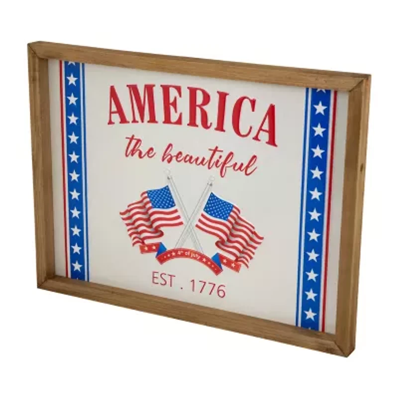 Northlight 15.75in America The Beautiful Wall Sign