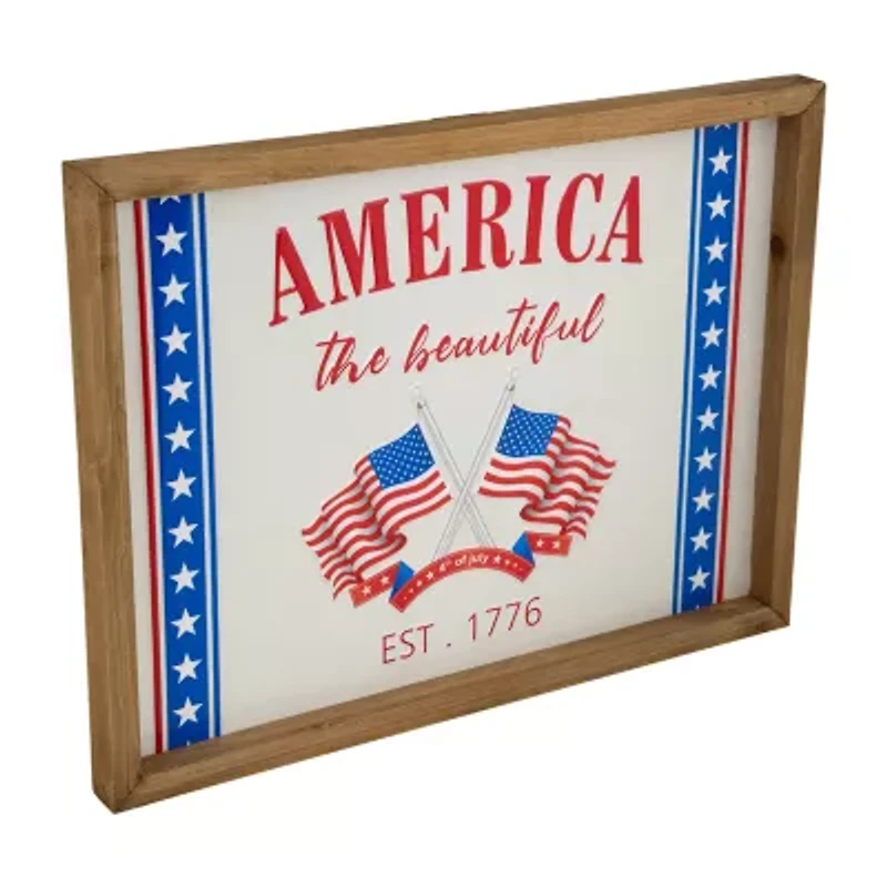 Northlight 15.75in America The Beautiful Wall Sign