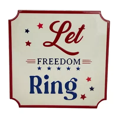 Northlight 11.75in Let Freedom Ring Wall Sign