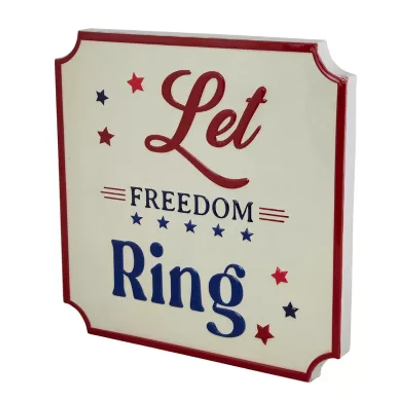 Northlight 11.75in Let Freedom Ring Wall Sign