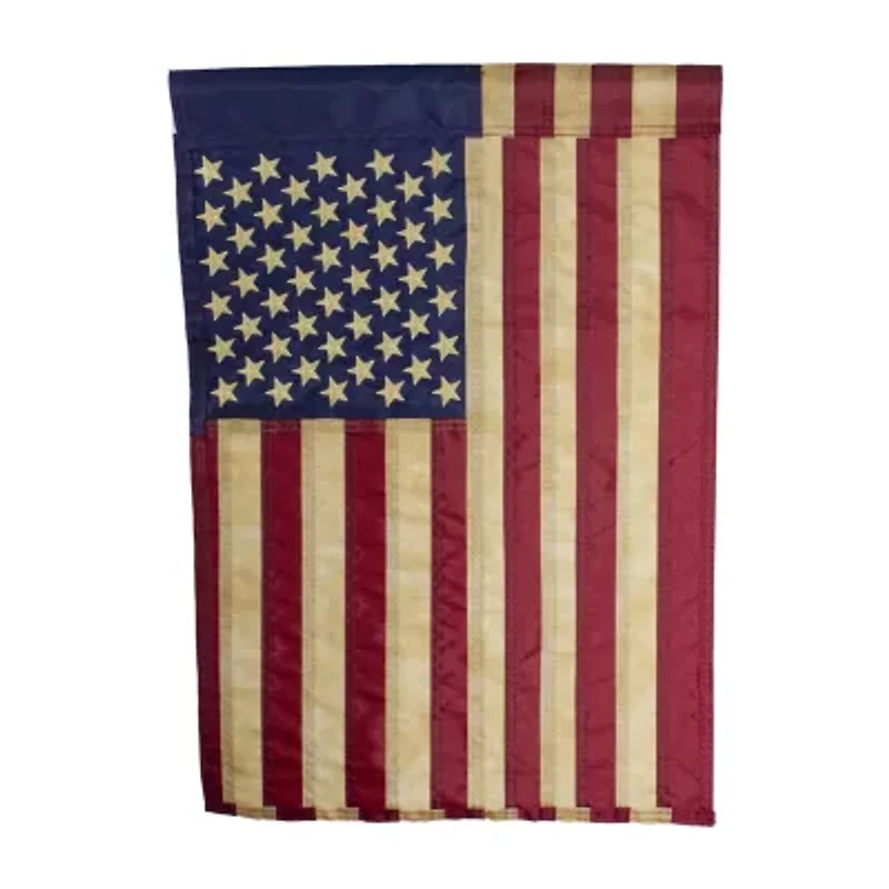 Northlight 18in X 12.5in Embroidered Tea-Stained Usa Garden Flag