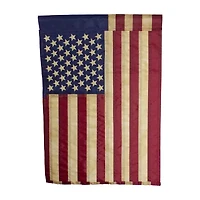 Northlight 18in X 12.5in Embroidered Tea-Stained Usa Garden Flag