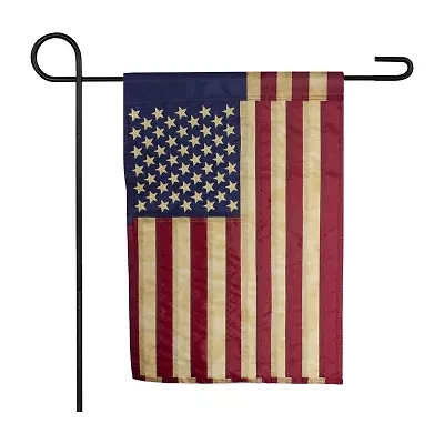 Northlight 18in X 12.5in Embroidered Tea-Stained Usa Garden Flag