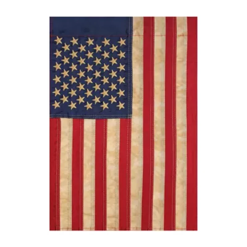 Northlight 18in X 12.5in Embroidered Tea-Stained Usa Garden Flag