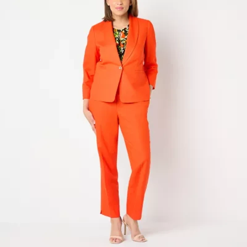 Black Label by Evan-Picone Linen Blend Womens Straight Fit Suit Pant
