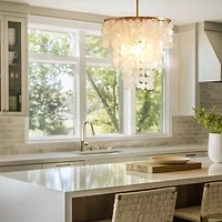 Urban Habitat Isla Layered Capiz Chandelier