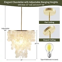 Urban Habitat Isla Layered Capiz Chandelier