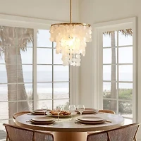 Urban Habitat Isla Layered Capiz Chandelier