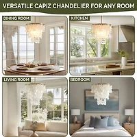 Urban Habitat Isla Layered Capiz Chandelier