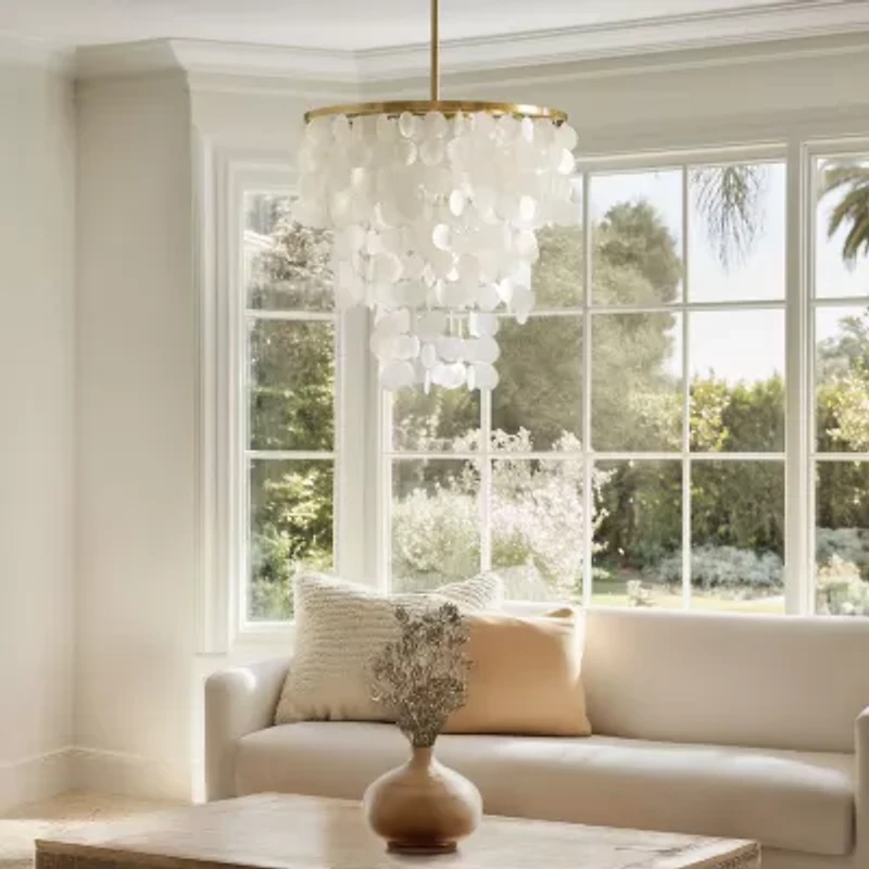 Urban Habitat Isla Layered Capiz Chandelier