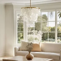Urban Habitat Isla Layered Capiz Chandelier