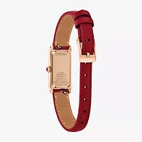 Citizen Womens Red Leather Strap Watch Eg7123-01a