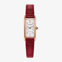 Citizen Womens Red Leather Strap Watch Eg7123-01a