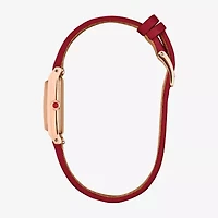 Citizen Womens Red Leather Strap Watch Eg7123-01a
