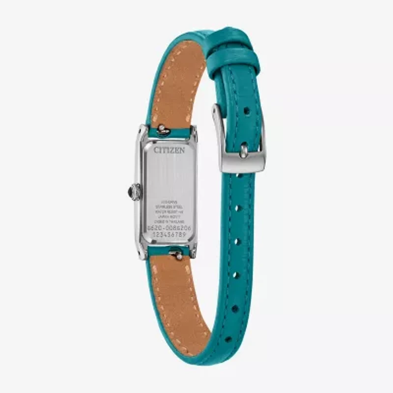 Citizen Womens Green Leather Strap Watch Eg7120-00a