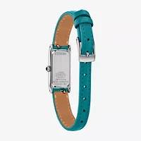 Citizen Womens Green Leather Strap Watch Eg7120-00a