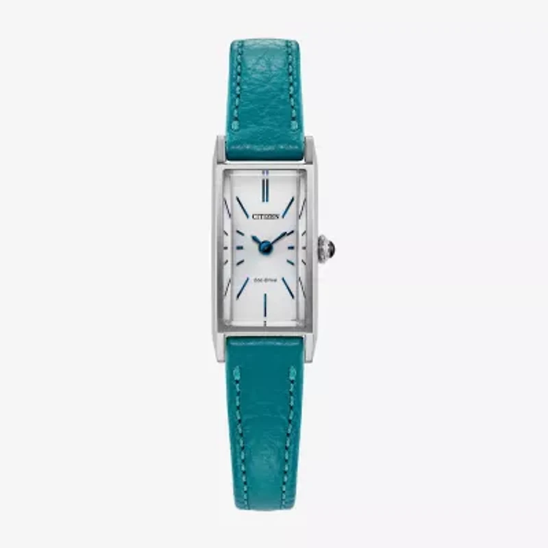 Citizen Womens Green Leather Strap Watch Eg7120-00a