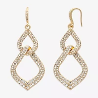 Bold Elements Gold Tone Womens Glass Drop Earrings