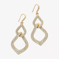 Bold Elements Gold Tone Womens Glass Drop Earrings