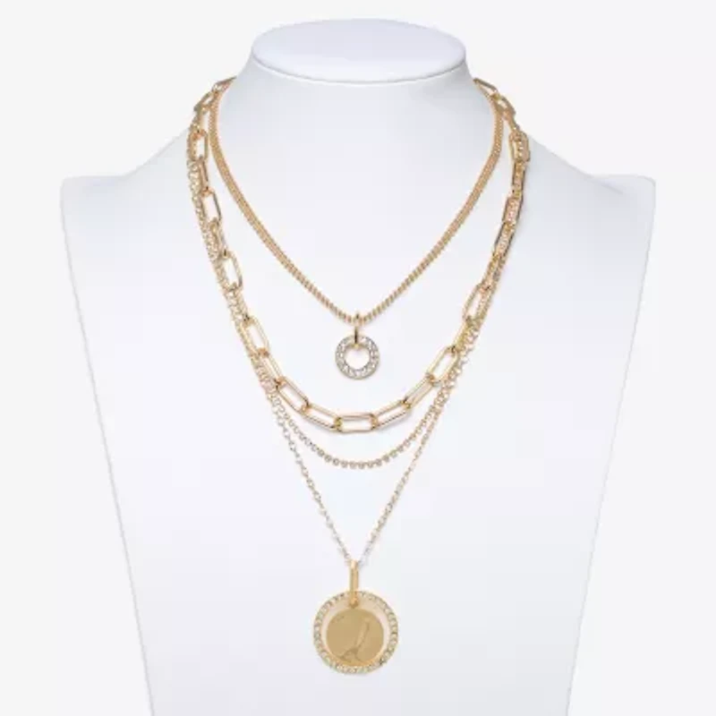 Bold Elements Gold Tone Womens 18 Inch Strand Necklace