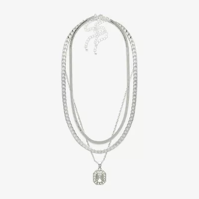 Bold Elements Silver Tone Womens 19 Inch Strand Necklace