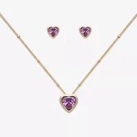 Mixit Womens Cubic Zirconia Heart Hypoallergenic 3-pc. Jewelry Set
