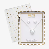 Mixit Womens Cubic Zirconia Heart Hypoallergenic 3-pc. Jewelry Set