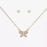 Mixit Womens Cubic Zirconia Butterfly Hypoallergenic 3-pc. Jewelry Set