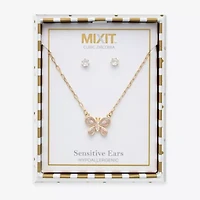 Mixit Womens Cubic Zirconia Butterfly Hypoallergenic 3-pc. Jewelry Set