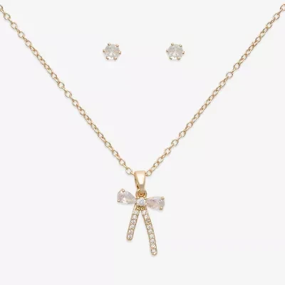 Mixit Womens Cubic Zirconia Bow Hypoallergenic -pc. Jewelry Set