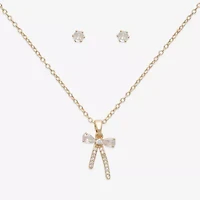 Mixit Womens Cubic Zirconia Bow Hypoallergenic -pc. Jewelry Set