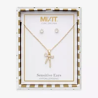 Mixit Womens Cubic Zirconia Bow Hypoallergenic -pc. Jewelry Set